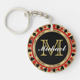 Guld- metallisk Monogram för pokerdesign