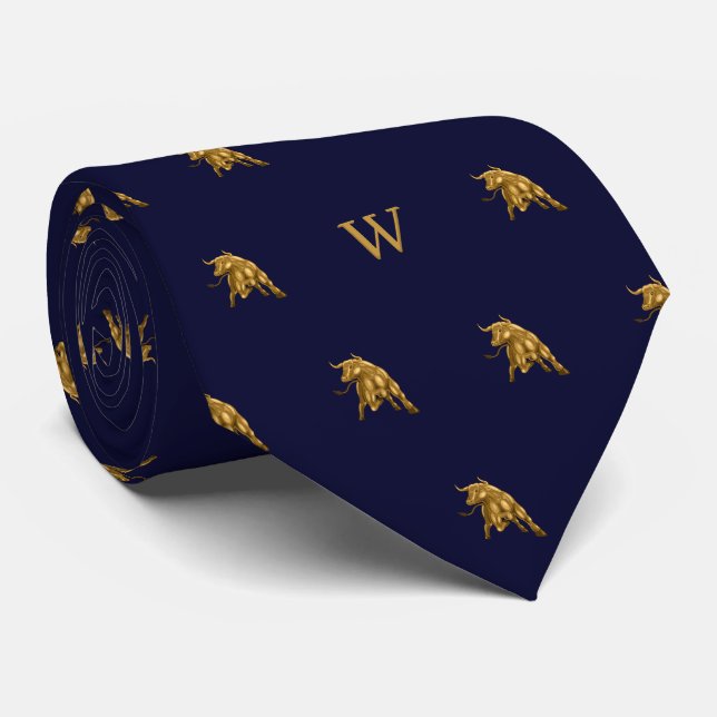 Guld Metallisk Oxe Bull Monogramförsedda Initialer Slips (Rullad)