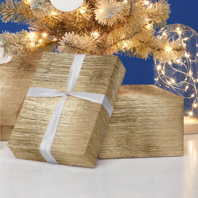 Guld metallisk struktur rustic shimmer-snyggt presentpapper (Helgdagar)