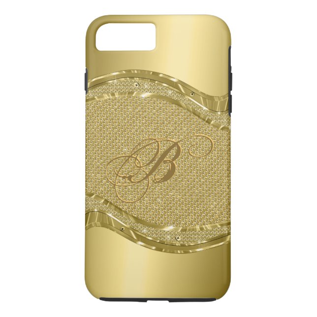 Guld metallisk utskrift med diamanter Mönster Case-Mate iPhone Skal (Baksida)