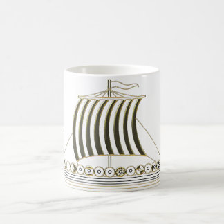 Guld Metallisk Viking Långbåt Krus Kaffemugg