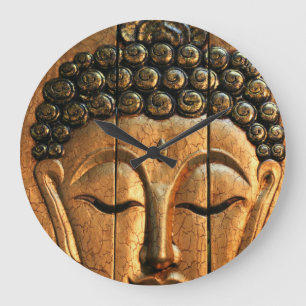 Guld- metalliska Buddha Stor Klocka