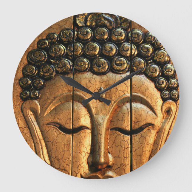 Guld- metalliska Buddha Stor Klocka (Framsida)