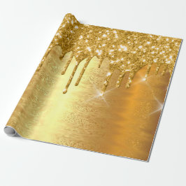 Guld metalliska gnisttändningar Glitter Möhippa Br Presentpapper