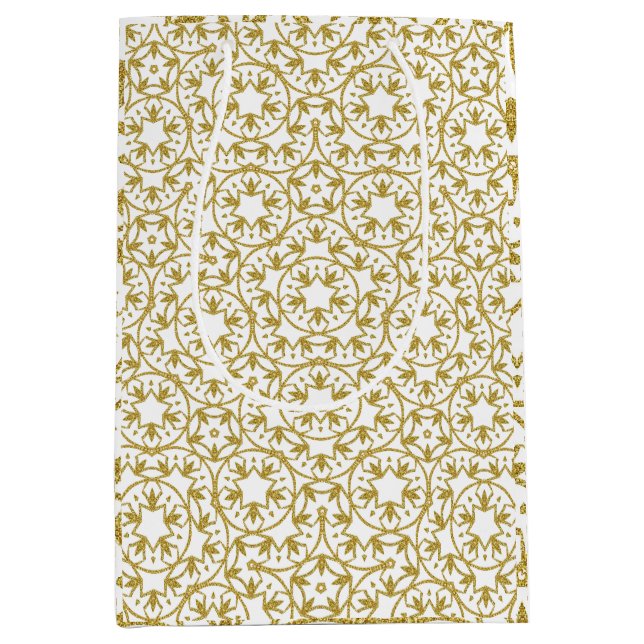 Guld Metalliska julstjärnor Gult Mönster (Framsidan)