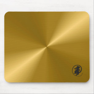 Guld- metalliskt med muslogotypgelen Mousepad Musmatta