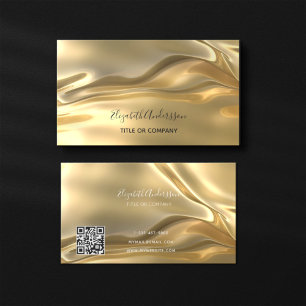 Guld metalliskt qr-nummer visitkort