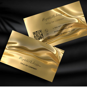 Guld metalliskt qr-nummer visitkort