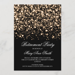Guld- midnatt Glam för elegantt pensionparty Inbjudningar