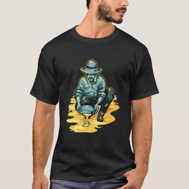 Guld Miner Prospecting Guld Panning T Shirt (Framsida)