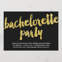 Guld-miniatyrdiagram| Glitter Se Bachelorette Part Inbjudningar