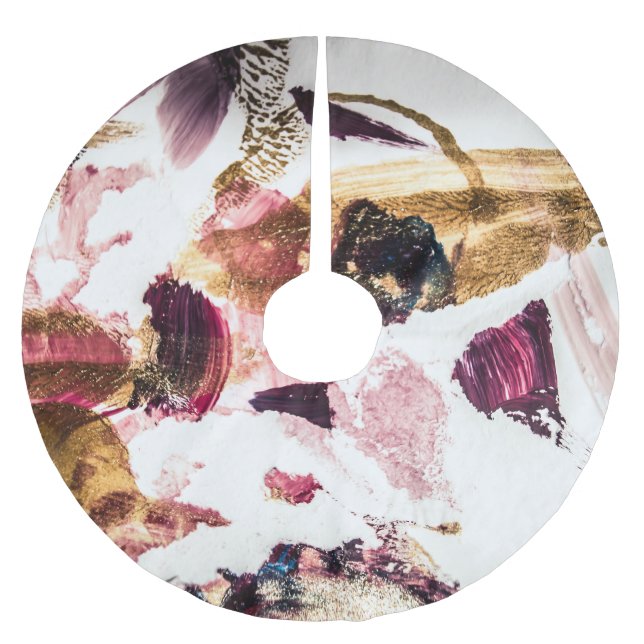 Guld-miniatyrdiagram i abstrakt Kreativ Art Julgransmatta Borstad Polyester (Framsidan)