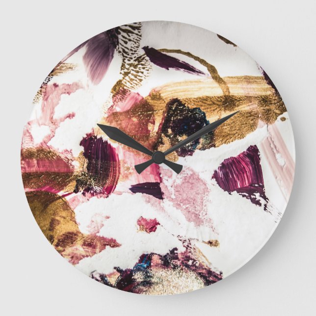 Guld-miniatyrdiagram i abstrakt Kreativ Art Stor Klocka (Framsida)