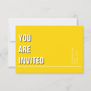 Guld Minimal Kyrk Invitation