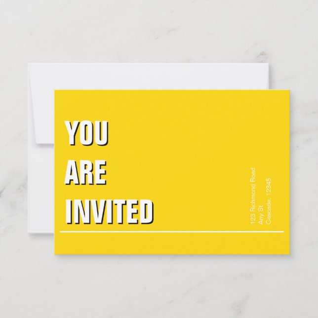 Guld Minimal Kyrk Invitation (Framsida)
