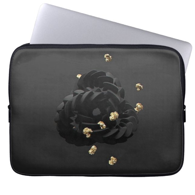 Guld minimalism läder laptop fodral (Framsidan)