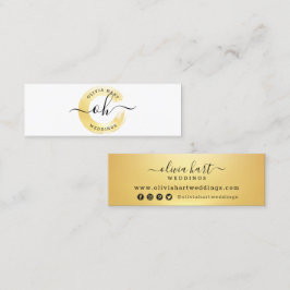 Guld minimalist målning sväng custom stylist logot mini visitkort