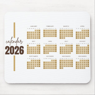 Guld Minimalistisk 2026 Kalender Musmatta