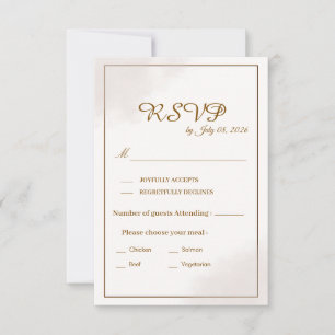 Guld Minimalistisk Bröllops-RSVP-Kort OSA Kort