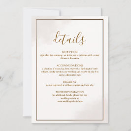 Guld Minimalistisk Bröllopskort med Detaljer Kort