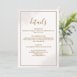 Guld Minimalistisk Bröllopskort med Detaljer Kort