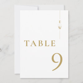 Guld Minimalistisk Elegant Monogram Bordskort