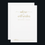 Guld minimalistisk kalligrafi Bröllop well Önskemå Rådkort<br><div class="desc">Detta guld minimalistiska kalligrafkort för bröllop väl, önskemål, är perfekt för ett rustiskt bröllop. Den enkla utformningen och utformningen av eleganten har skripttypografin klassisk och finare i guld. De här korten är perfekter för bröllop, möhippa, babydusch, studentfest och mycket mer. Anpassa korten med namn från bruden och brudgummen, blivande föräldrar...</div>