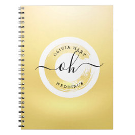 Guld Minimalistisk Personlig Logo Elegant Stylist Anteckningsbok