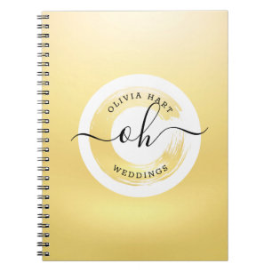 Guld Minimalistisk Personlig Logo Elegant Stylist Anteckningsbok