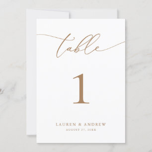 Guld minimalistiska Bordsnummer för den moderna Br