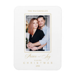 Guld minimalistiska moderna julfotsfamilj magnet