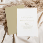 Guld minimalistiska spanska bröllopsinbjudan inbjudningar<br><div class="desc">Denna minimalistiska spanska bröllopsinbjudan från guld är perfekt för ett rustiskt bröllop. Den enkla utformningen och utformningen av eleganten har skripttypografin klassisk och finare i guld.</div>