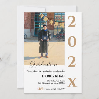 Guld minimalistiska Studentfest Inbjudningar