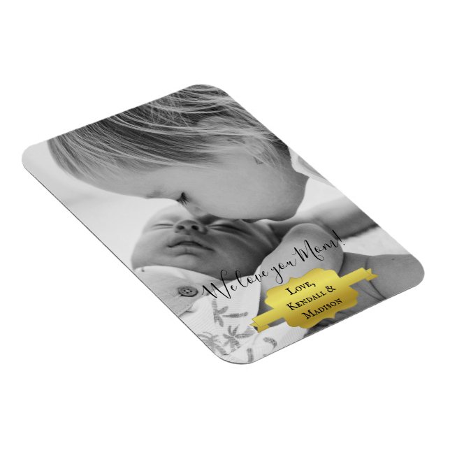 Guld minimalistiskt fotot Mors dag-magnet Magnet (Högersidan)