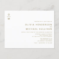 Guld minimalistmonogram QR-kod Bröllop