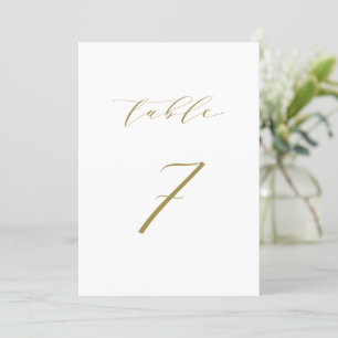 Guld minimalistskript Bröllop Bordsnummer 7