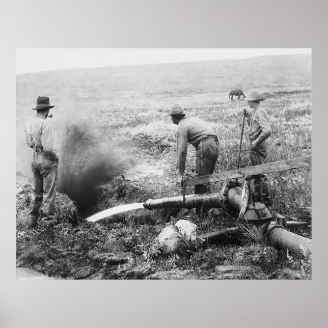 GULD MINING MED HYDRAULICS C. 1889 - S. DAKOTA POSTER (Framsidan)