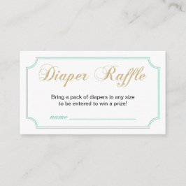 Guld & Mint | Boy Shower Diaper Raffle Biljett Tilläggskort
