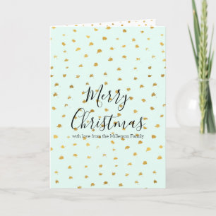 Guld Mint Glam Dot Chic Personlig Photo Helgkort