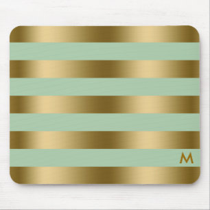 Guld & Mint-Grönt Rand Geometric Mönster Musmatta