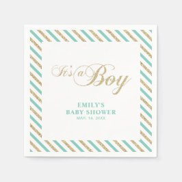 Guld & Mint | Modern Boy Shower Pappersservett