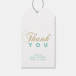 Guld & Mint | Modern Tack för favoriter Presentetikett