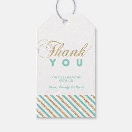 Guld & Mint | Modern Tack för favoriter Presentetikett