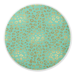 Guld Mint Ombre Leopard Skriv ut Knopp