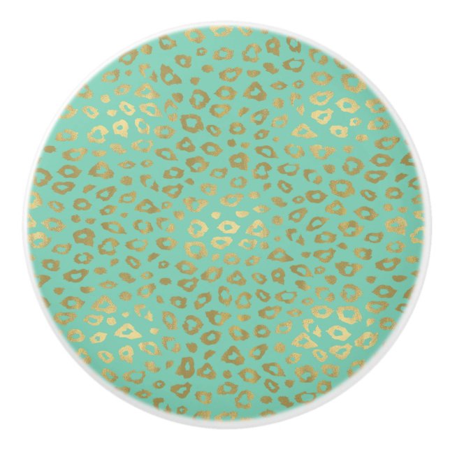 Guld Mint Ombre Leopard Skriv ut Knopp (Framsidan)