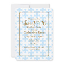 Guld Mjuka blå Pussel med dubbelsidig topp 16