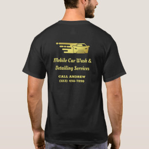 Guld Mobile Auto-bil Tvättar detaljerad annonserin T Shirt