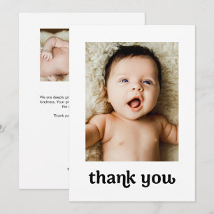Guld Modern 2 Baby-fotnoter i Modern Baptism Tack Kort