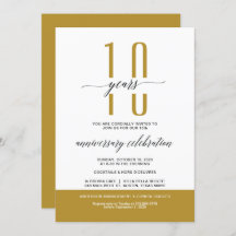 GULD Modern affärsdag Party Inbjudningskort