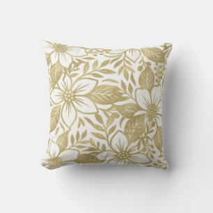 Guld Modern Blomning Kudde